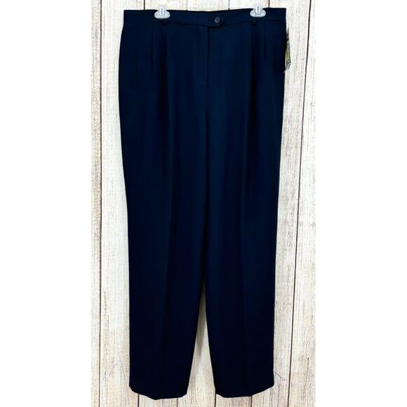 Nygard Collection Dress Pants Women's Size 14 Petite Navy Lined Crepe Essentials - Picture 1 of 8